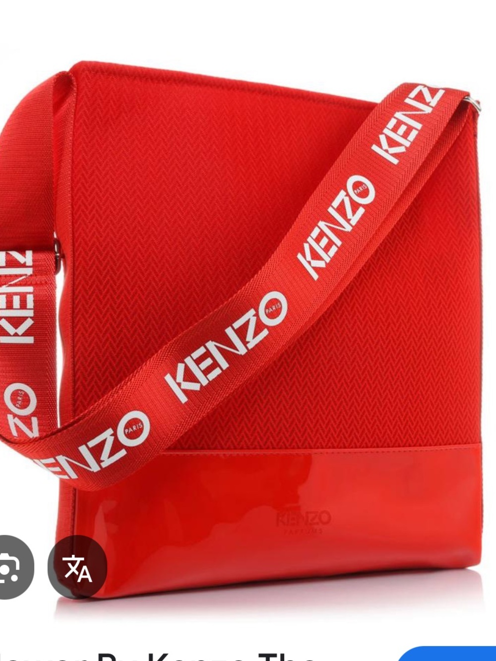 Kenzo Bold Red Crossbody with Logo Webbing Strap
